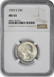 1935-S Washington Silver Quarter MS65 NGC