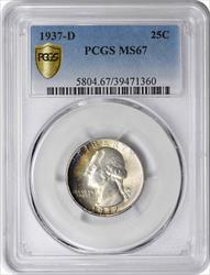 1937-D Washington Silver Quarter MS67 PCGS