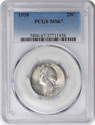 1938 Washington Silver Quarter MS67 PCGS