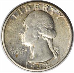 1932-S Washington Silver Quarter AU Uncertified #1068