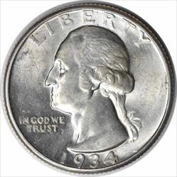 1934-D Washington Silver Quarter MS63 Uncertified #1125