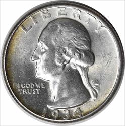 1934-D Washington Silver Quarter MS63 Uncertified #1126