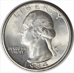 1934-D Washington Silver Quarter MS63 Uncertified #1130