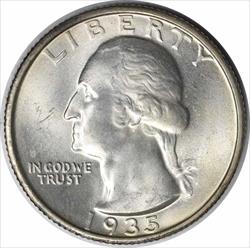 1935-S Washington Silver Quarter MS64 Uncertified #1212