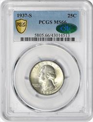 1937-S Washington Silver Quarter MS66 PCGS (CAC)
