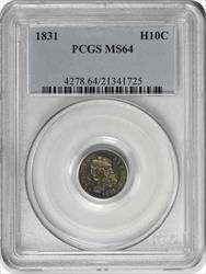 1831 Bust Silver Half Dime MS64 PCGS
