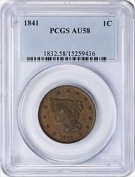 1841 Large Cent AU58 PCGS