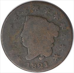 1821 Large Cent AG Uncertified