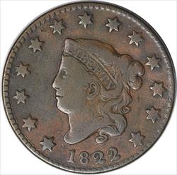 1822 Large Cent Choice F Uncertified #1145