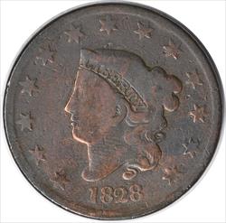 1828 Large Cent Large Date VG Uncertified