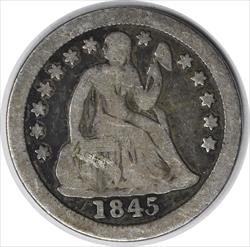 1845-O Liberty Seated Silver Dime VG Uncertified #940