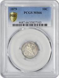 1879 Liberty Seated Silver Dime MS66 PCGS