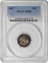1887 Liberty Seated Silver Dime MS66 PCGS