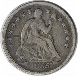 1855 Liberty Seated Silver Half Dime Arrows VF Uncertified