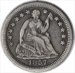 1857-O Liberty Seated Silver Half Dime Choice VF Uncertified