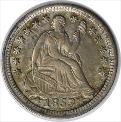1853 Liberty Seated Silver Half Dime Arrows AU Uncertified #935