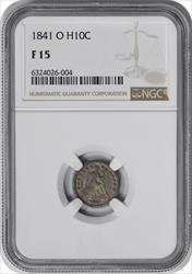 1841-O Liberty Seated Silver Half Dime F15 NGC