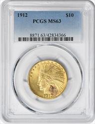 1912 $10 Gold Indian MS63 PCGS