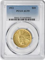 1911 $10 Gold Indian AU55 PCGS