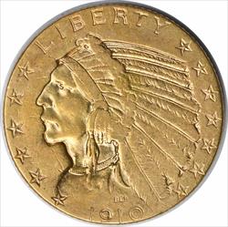 1910 $5 Gold Indian EF Uncertified #929