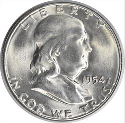 1954-S Franklin Silver Half Dollar MS63 Uncertified #952