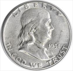 1951 Franklin Silver Half Dollar AU Uncertified #800
