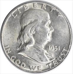 1951 Franklin Silver Half Dollar AU Uncertified #802