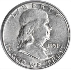 1951 Franklin Silver Half Dollar AU Uncertified #803