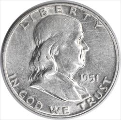 1951-D Franklin Silver Half Dollar AU Uncertified #930