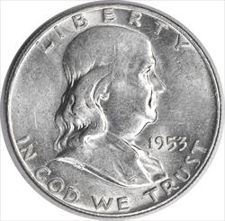 1953-D Franklin Silver Half Dollar AU Uncertified #705