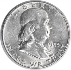 1953-D Franklin Silver Half Dollar AU Uncertified #707