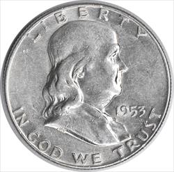 1953-D Franklin Silver Half Dollar AU Uncertified #708