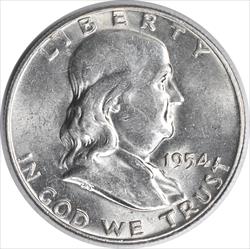 1954-D Franklin Silver Half Dollar AU Uncertified #717