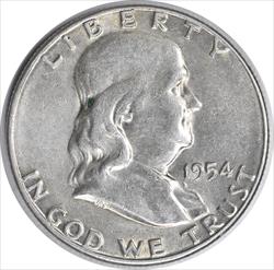 1954-S Franklin Silver Half Dollar AU Uncertified #720