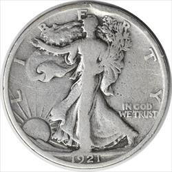1921-S Walking Liberty Silver Half Dollar G Uncertified #949