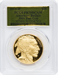 2014-W $50 One-Ounce Gold Buffalo PR DC Modern Bullion Coins PCGS MS70