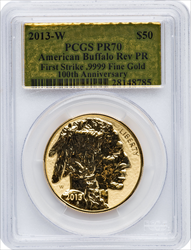 2013-W One-Ounce Gold Buffalo First Strike PR DC Modern Bullion Coins PCGS MS70