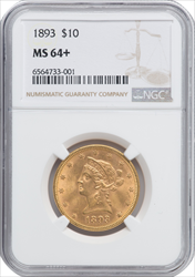 1893 $10 NGC Plus Liberty Eagles NGC MS64+
