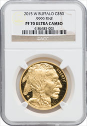 2015-W $50 One-Ounce Gold Buffalo PR DC Modern Bullion Coins NGC MS70