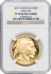 2015-W $50 One-Ounce Gold Buffalo PR DC Modern Bullion Coins NGC MS70
