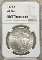 1881-S S$1 NGC Plus Morgan Dollars NGC MS67+
