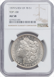 1879-S S$1 Reverse of 1878 Morgan Dollars NGC AU58