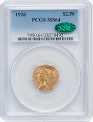 1926 $2.50 CAC Indian Quarter Eagles PCGS MS64