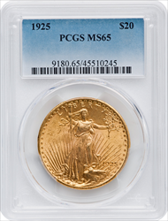 1925 $20 Saint-Gaudens Double Eagles PCGS MS65