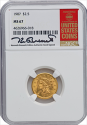 1907 $2.50 Liberty Quarter Eagles NGC MS67