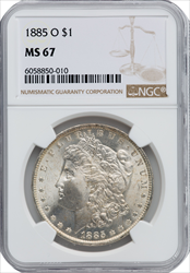 1885-O S$1 Morgan Dollars NGC MS67