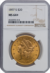 1897-S $20 NGC Plus Liberty Double Eagles NGC MS64+