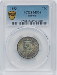 1893 25C Isabella Quarter PCGS Secure Commemorative Silver PCGS MS66
