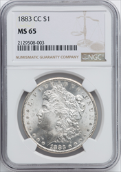1883-CC S$1 Morgan Dollars NGC MS65