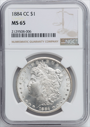 1884-CC S$1 Morgan Dollars NGC MS65